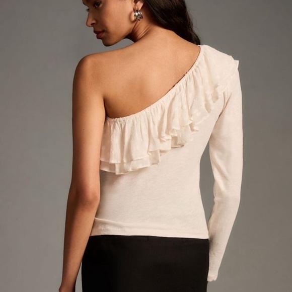 Anthropologie Ruffle One-Shoulder Top size M - Picture 1 of 5